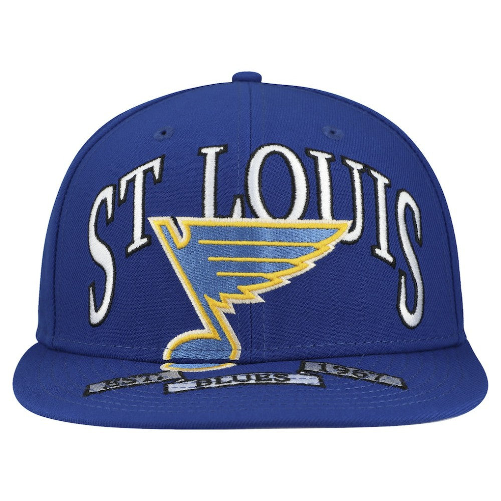 St. Louis Blues New Era Oversized Vintage Arch 59Fifty Fitted Hat - Blue | New Era Clearance