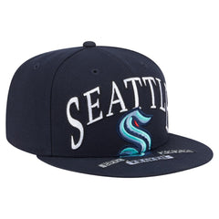 Seattle Kraken New Era Oversized Vintage Arch 59Fifty Fitted Hat - Deep Sea Blue | New Era Clearance