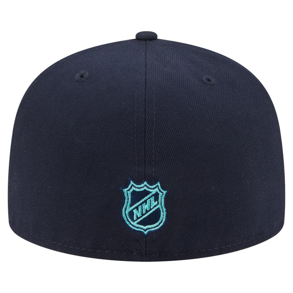 Seattle Kraken New Era Oversized Vintage Arch 59Fifty Fitted Hat - Deep Sea Blue | New Era Clearance