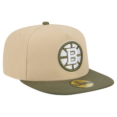 Boston Bruins New Era Color Pack Two-Tone 59FIFTY A-Frame Fitted Hat - Tan/Olive | New Era sale