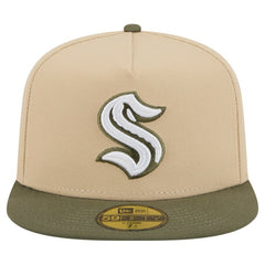 Seattle Kraken New Era Color Pack Two-Tone 59FIFTY A-Frame Fitted Hat - Tan/Olive | New Era on sale