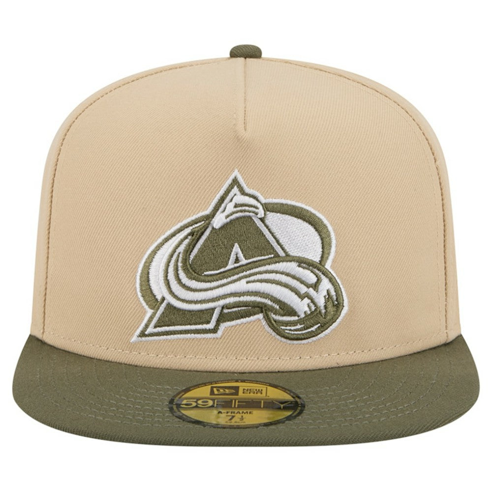 Colorado Avalanche New Era Color Pack Two-Tone 59FIFTY A-Frame Fitted Hat - Tan/Olive | New Era discount