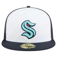 Seattle Kraken New Era Repeat Two-Tone 59FIFTY Fitted Hat - White/Deep Sea Blue | New Era near me