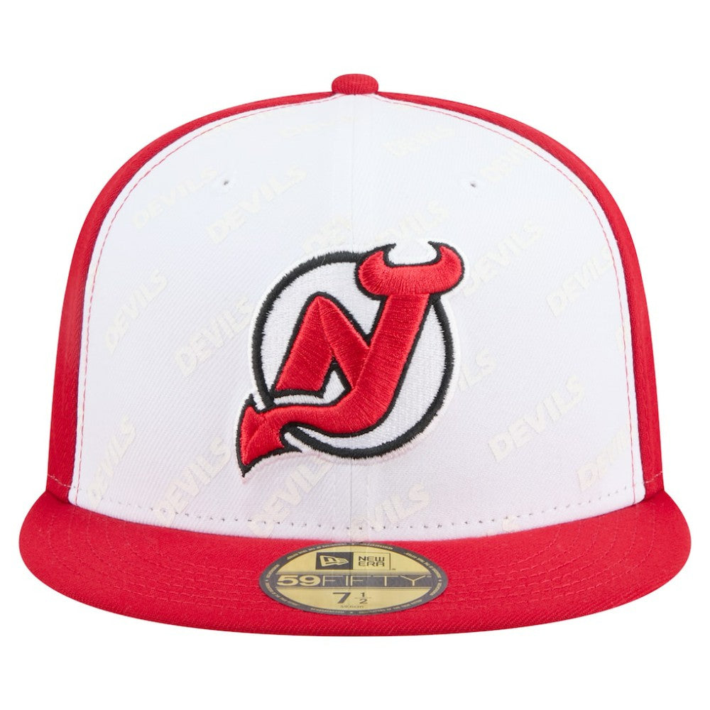 New Jersey Devils New Era Repeat Two-Tone 59FIFTY Fitted Hat - White/Red | New Era sale