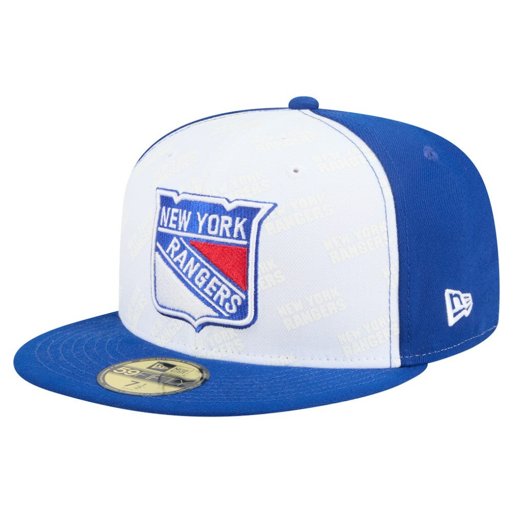 New York Rangers New Era Repeat Two-Tone 59FIFTY Fitted Hat - White/Blue | New Era online