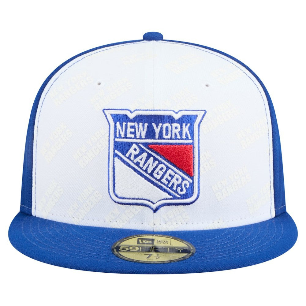 New York Rangers New Era Repeat Two-Tone 59FIFTY Fitted Hat - White/Blue | New Era online