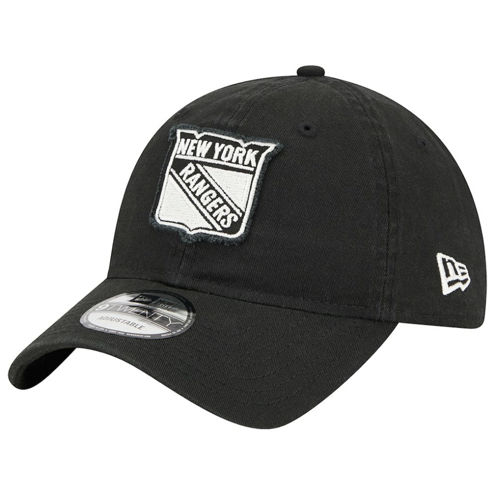 New York Rangers New Era Stamp Fabric Applique 9TWENTY Adjustable Hat - Black | New Era sale