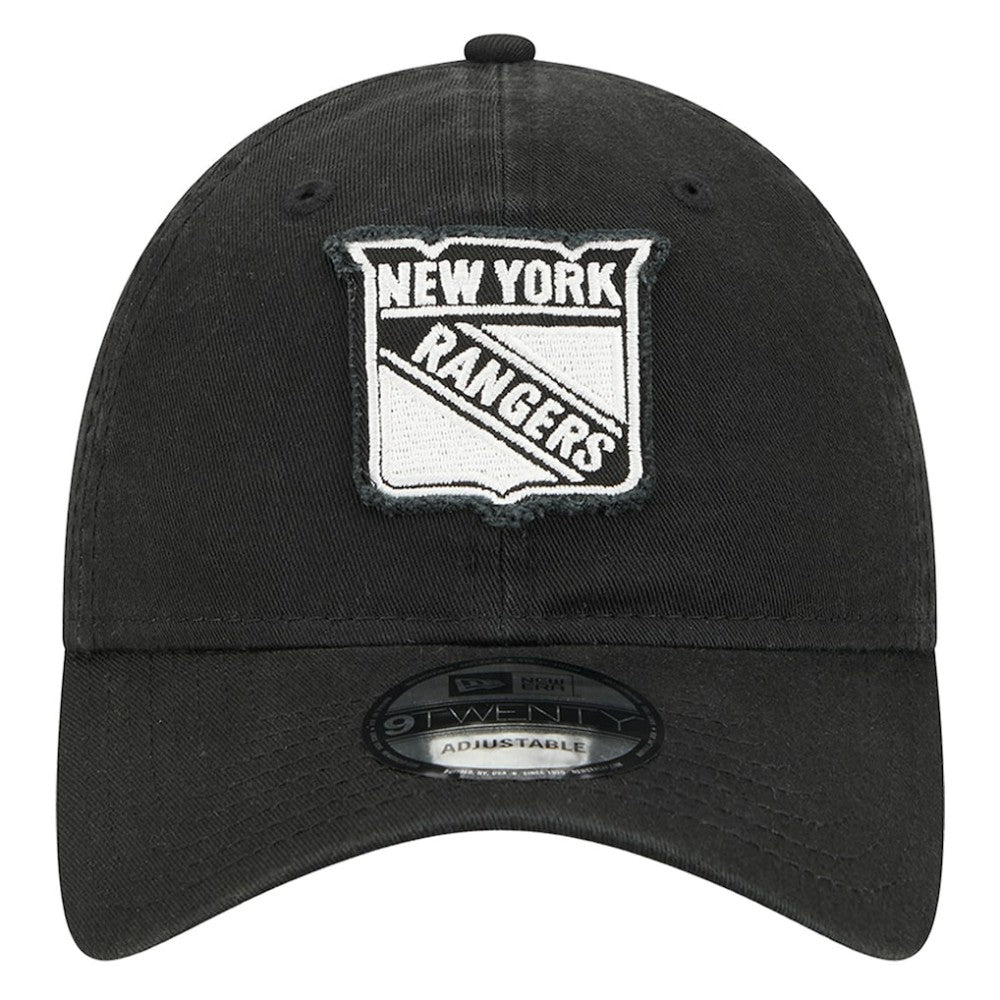 New York Rangers New Era Stamp Fabric Applique 9TWENTY Adjustable Hat - Black | New Era sale