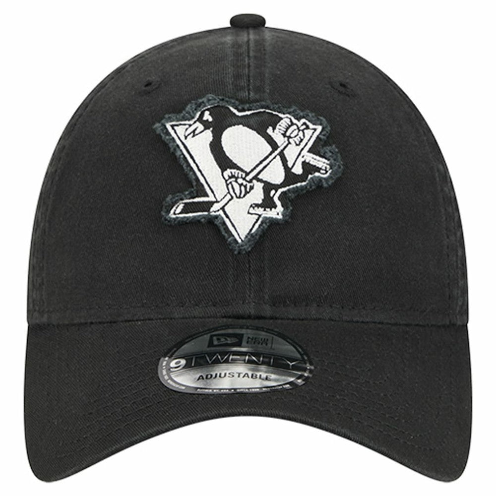 Pittsburgh Penguins New Era Stamp Fabric Applique 9TWENTY Adjustable Hat - Black | New Era on sale