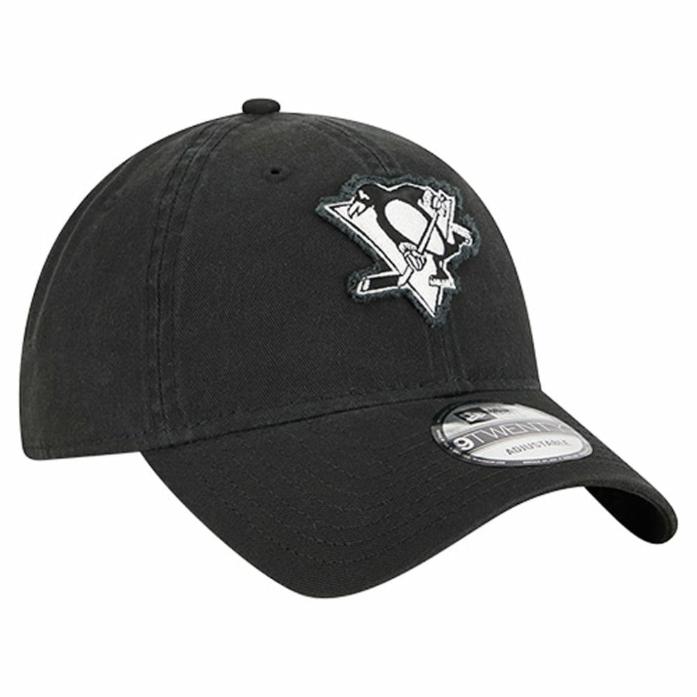 Pittsburgh Penguins New Era Stamp Fabric Applique 9TWENTY Adjustable Hat - Black | New Era on sale