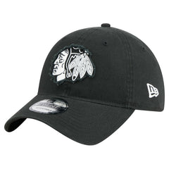 Chicago Blackhawks New Era Stamp Fabric Applique 9TWENTY Adjustable Hat - Black | New Era discount