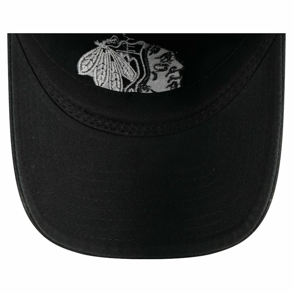 Chicago Blackhawks New Era Stamp Fabric Applique 9TWENTY Adjustable Hat - Black | New Era discount