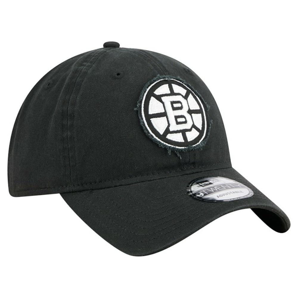 Boston Bruins New Era Stamp Fabric Applique 9TWENTY Adjustable Hat - Black | New Era sale