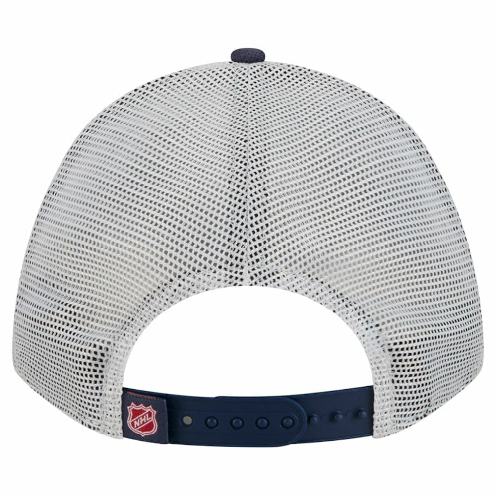 Washington Capitals New Era Hockey Sock 9FORTY A-Frame M-Crown Adjustable Trucker Hat - Navy/Red | New Era discount