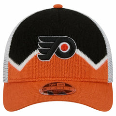 Philadelphia Flyers New Era Hockey Sock 9FORTY A-Frame M-Crown Adjustable Trucker Hat - Orange/Black | New Era Lifestyle