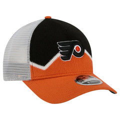 Philadelphia Flyers New Era Hockey Sock 9FORTY A-Frame M-Crown Adjustable Trucker Hat - Orange/Black | New Era Lifestyle