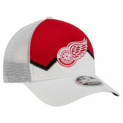 Detroit Red Wings New Era Hockey Sock 9FORTY A-Frame M-Crown Adjustable Trucker Hat - White/Red | New Era near me