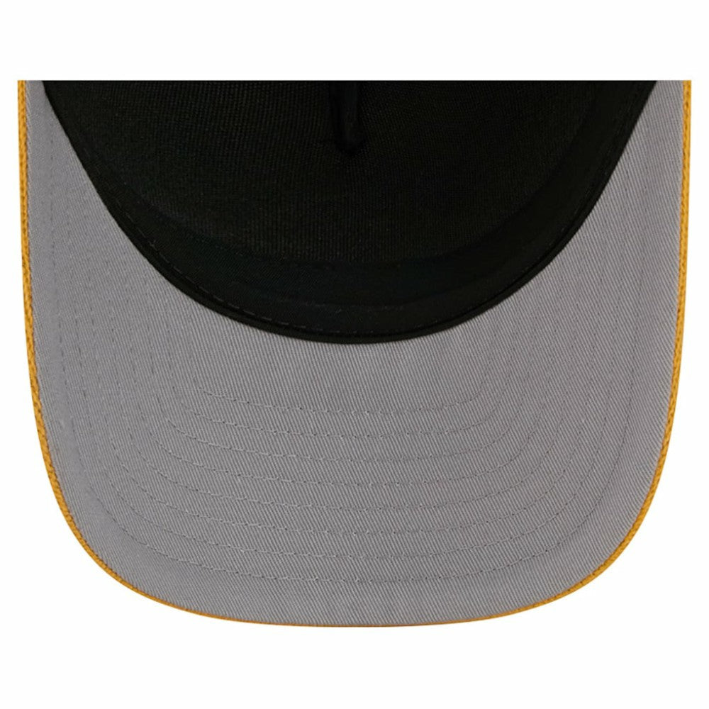 Boston Bruins New Era Hockey Sock 9FORTY A-Frame M-Crown Adjustable Trucker Hat - Gold/Black | New Era on sale