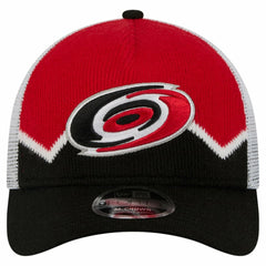 Carolina Hurricanes New Era Hockey Sock 9FORTY A-Frame M-Crown Adjustable Trucker Hat - Black/Red | New Era sale