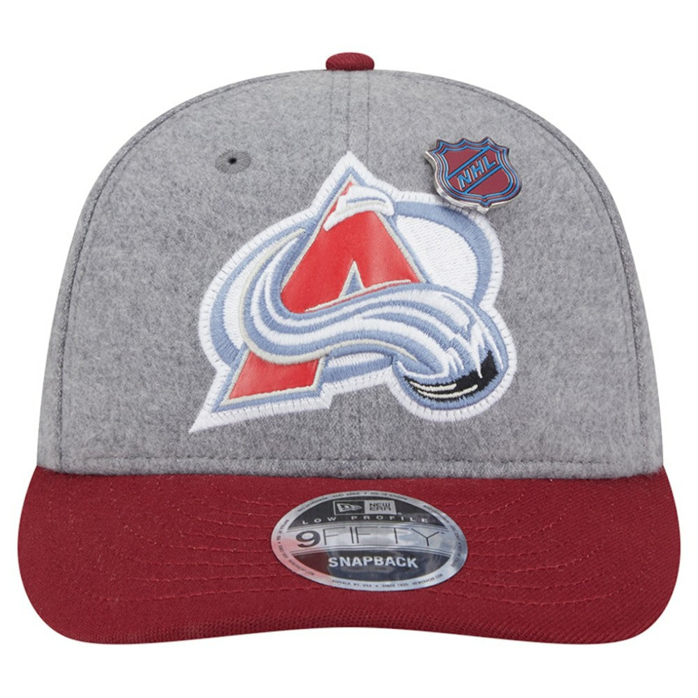 Colorado Avalanche New Era Wool Pin Low Profile 9FIFTY Snapback Hat - Gray/Burgundy | New Era sale