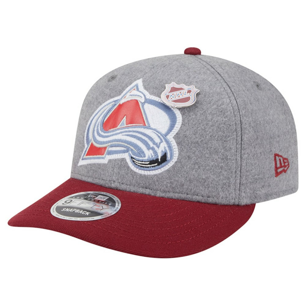 Colorado Avalanche New Era Wool Pin Low Profile 9FIFTY Snapback Hat - Gray/Burgundy | New Era sale