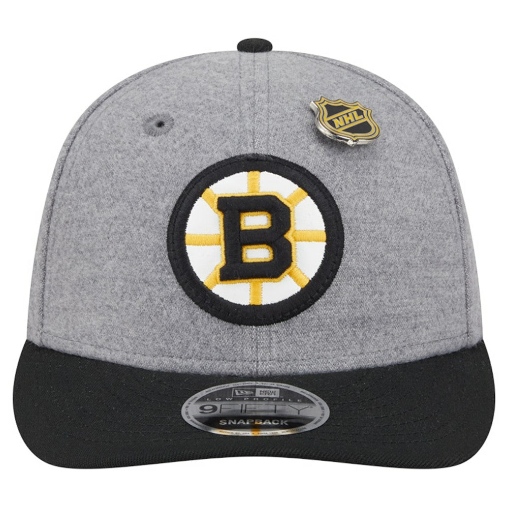Boston Bruins New Era Wool Pin Low Profile 9FIFTY Snapback Hat - Gray/Black | New Era discount