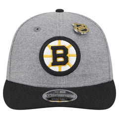 Boston Bruins New Era Wool Pin Low Profile 9FIFTY Snapback Hat - Gray/Black | New Era discount
