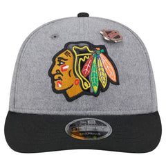 Chicago Blackhawks New Era Wool Pin Low Profile 9FIFTY Snapback Hat - Gray/Black | New Era near me
