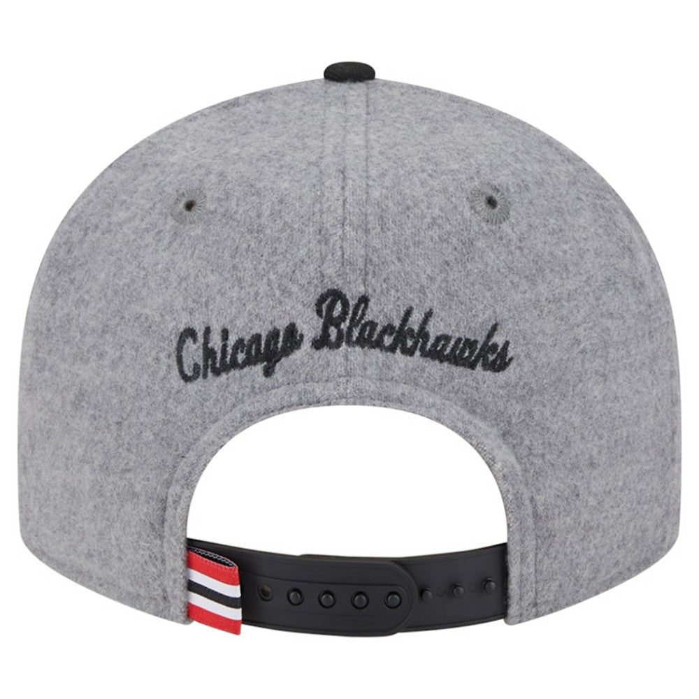 Chicago Blackhawks New Era Wool Pin Low Profile 9FIFTY Snapback Hat - Gray/Black | New Era near me