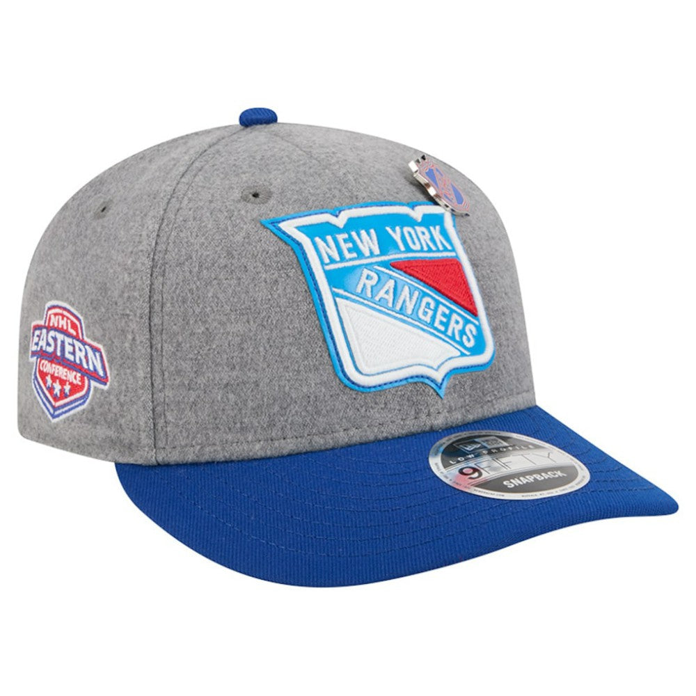 New York Rangers New Era Wool Pin Low Profile 9FIFTY Snapback Hat - Gray/Blue | New Era discount