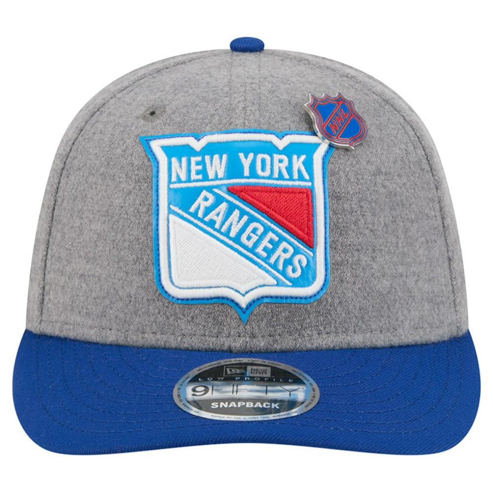 New York Rangers New Era Wool Pin Low Profile 9FIFTY Snapback Hat - Gray/Blue | New Era discount