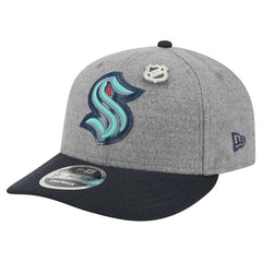 Seattle Kraken New Era Wool Pin Low Profile 9FIFTY Snapback Hat - Gray/Deep Sea Blue | New Era on sale