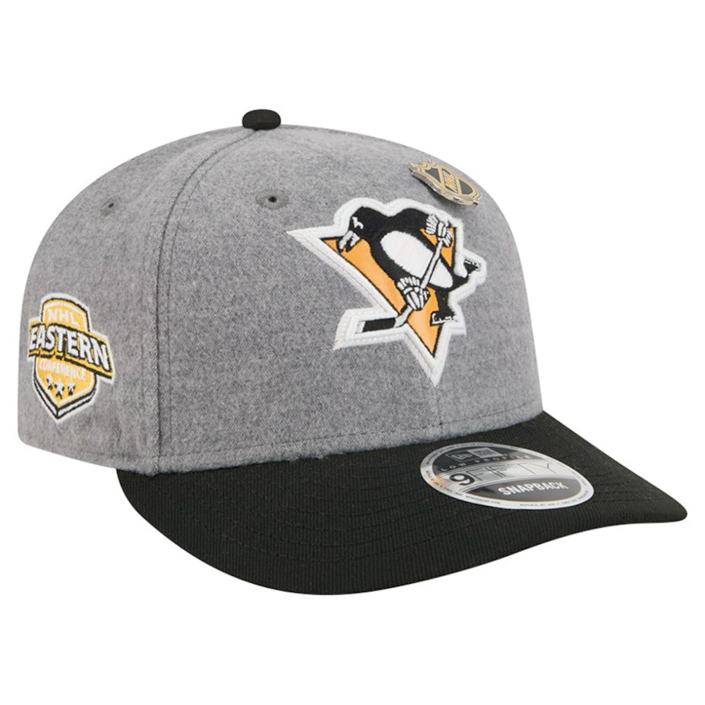 Pittsburgh Penguins New Era Wool Pin Low Profile 9FIFTY Snapback Hat - Gray/Black | New Era sale