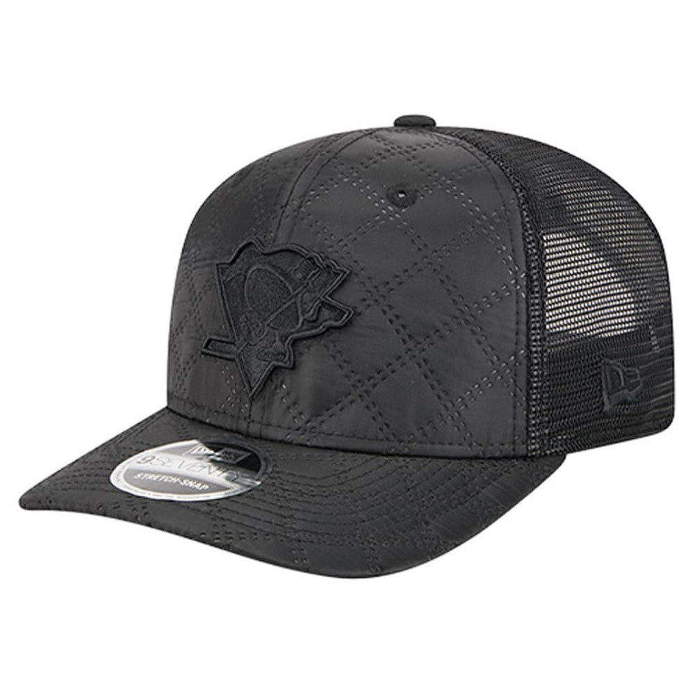Pittsburgh Penguins New Era Quilted Nylon 9SEVENTY Adjustable Trucker Hat - Black | New Era Clearance