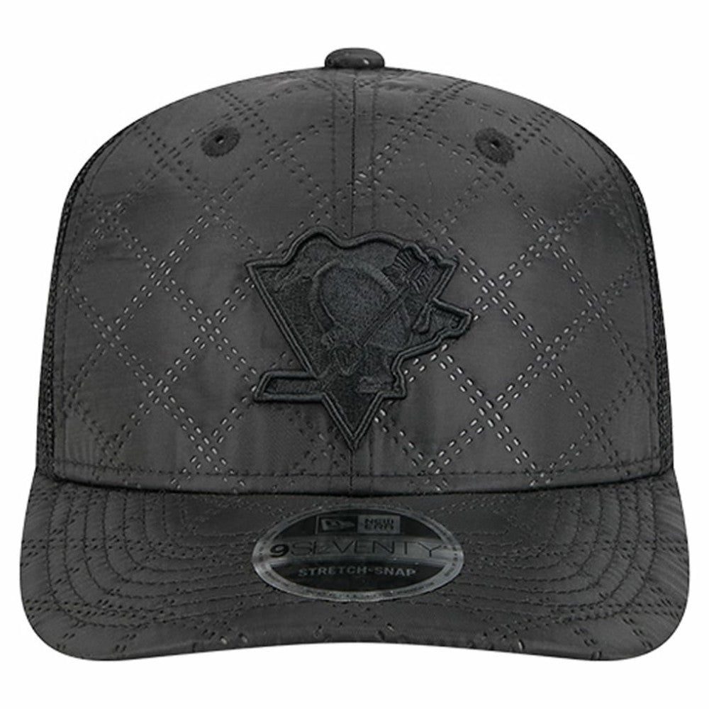 Pittsburgh Penguins New Era Quilted Nylon 9SEVENTY Adjustable Trucker Hat - Black | New Era Clearance