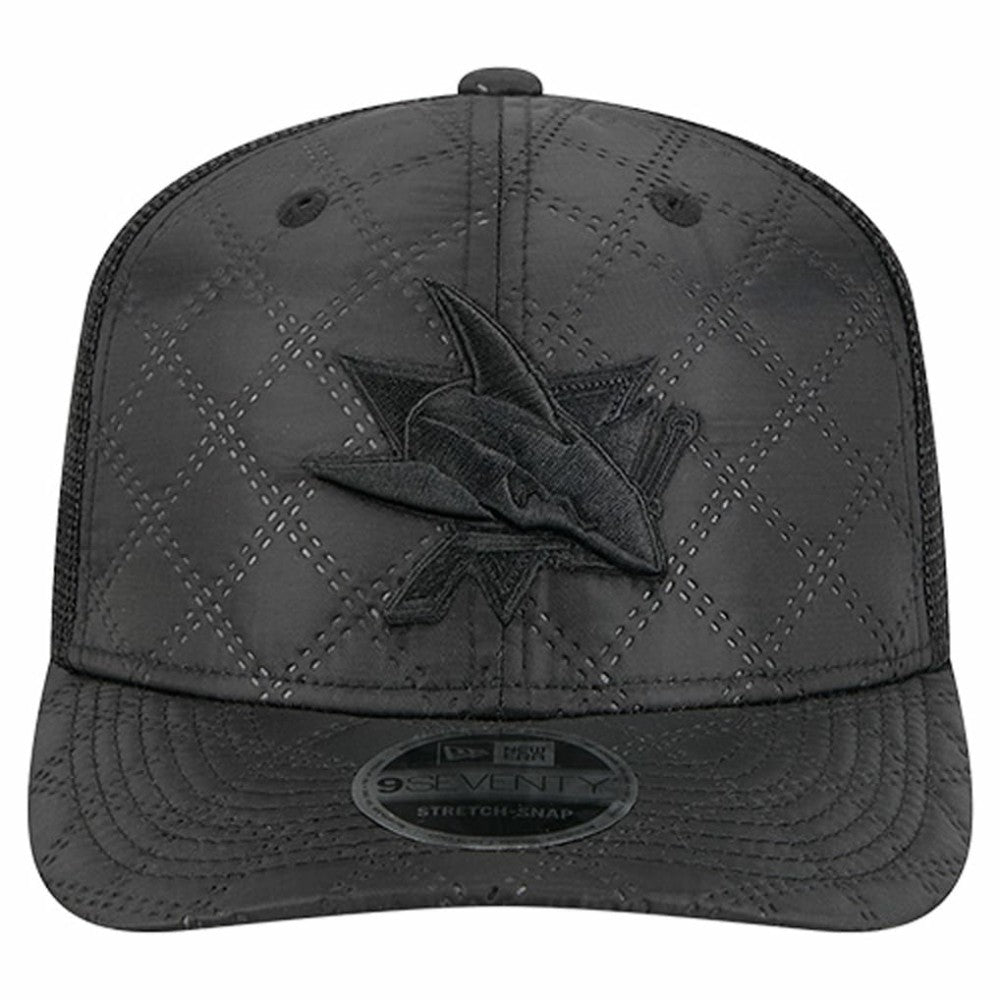 San Jose Sharks New Era Quilted Nylon 9SEVENTY Adjustable Trucker Hat - Black | New Era online