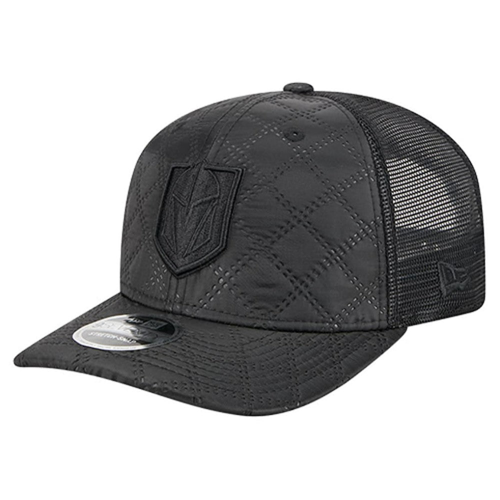 Vegas Golden Knights New Era Quilted Nylon 9SEVENTY Adjustable Trucker Hat - Black | New Era Clearance