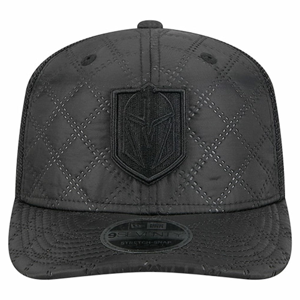 Vegas Golden Knights New Era Quilted Nylon 9SEVENTY Adjustable Trucker Hat - Black | New Era Clearance
