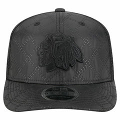 Chicago Blackhawks New Era Quilted Nylon 9SEVENTY Adjustable Trucker Hat - Black | New Era near me