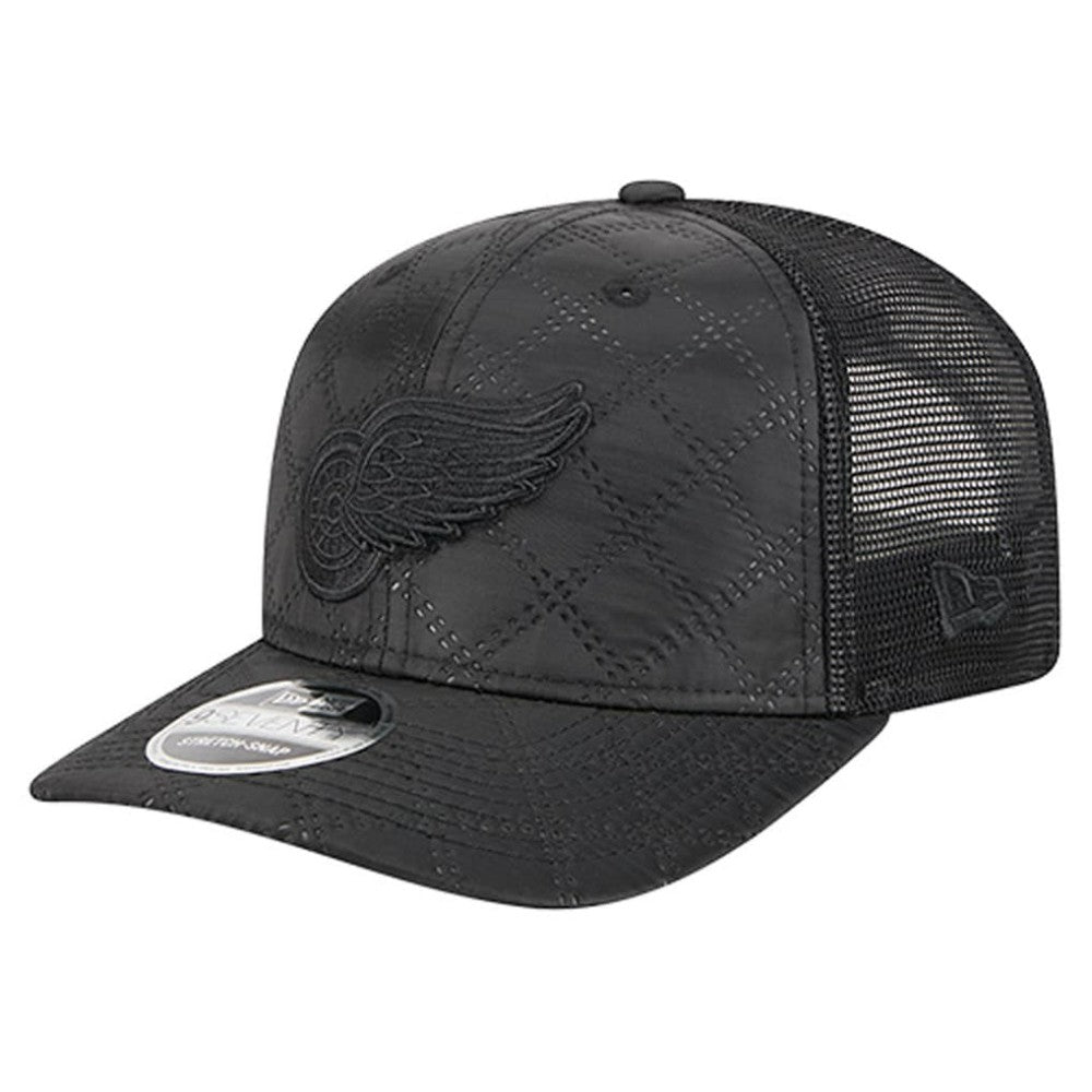 Detroit Red Wings New Era Quilted Nylon 9SEVENTY Adjustable Trucker Hat - Black | New Era Clearance