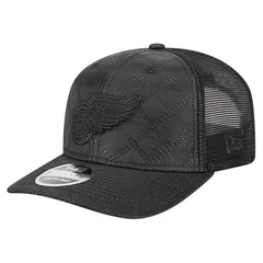 Detroit Red Wings New Era Quilted Nylon 9SEVENTY Adjustable Trucker Hat - Black | New Era Clearance