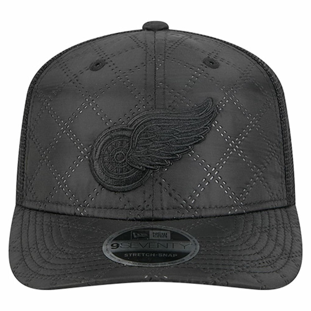 Detroit Red Wings New Era Quilted Nylon 9SEVENTY Adjustable Trucker Hat - Black | New Era Clearance