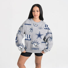 Dallas Cowboys Gameday Couture Women's Always On Repeat Fleece Sweatshirt - Heather Gray - NFL