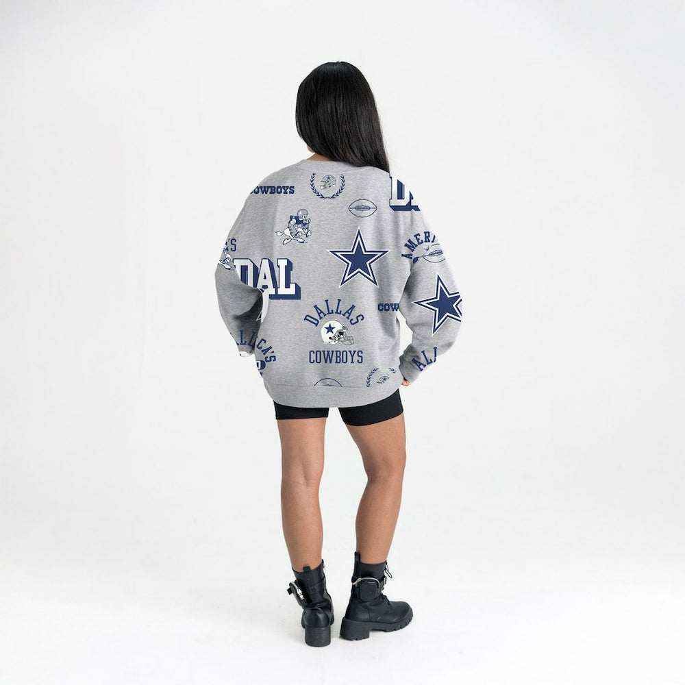Dallas Cowboys Gameday Couture Women's Always On Repeat Fleece Sweatshirt - Heather Gray - NFL