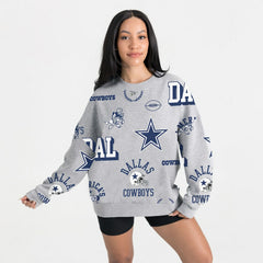 Dallas Cowboys Gameday Couture Women's Always On Repeat Fleece Sweatshirt - Heather Gray - NFL