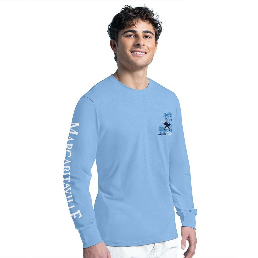 Dallas Cowboys G-III Sports by Carl Banks Margaritaville It's Five O'Clock Somewhere Long Sleeve T-Shirt - Light Blue - NFL