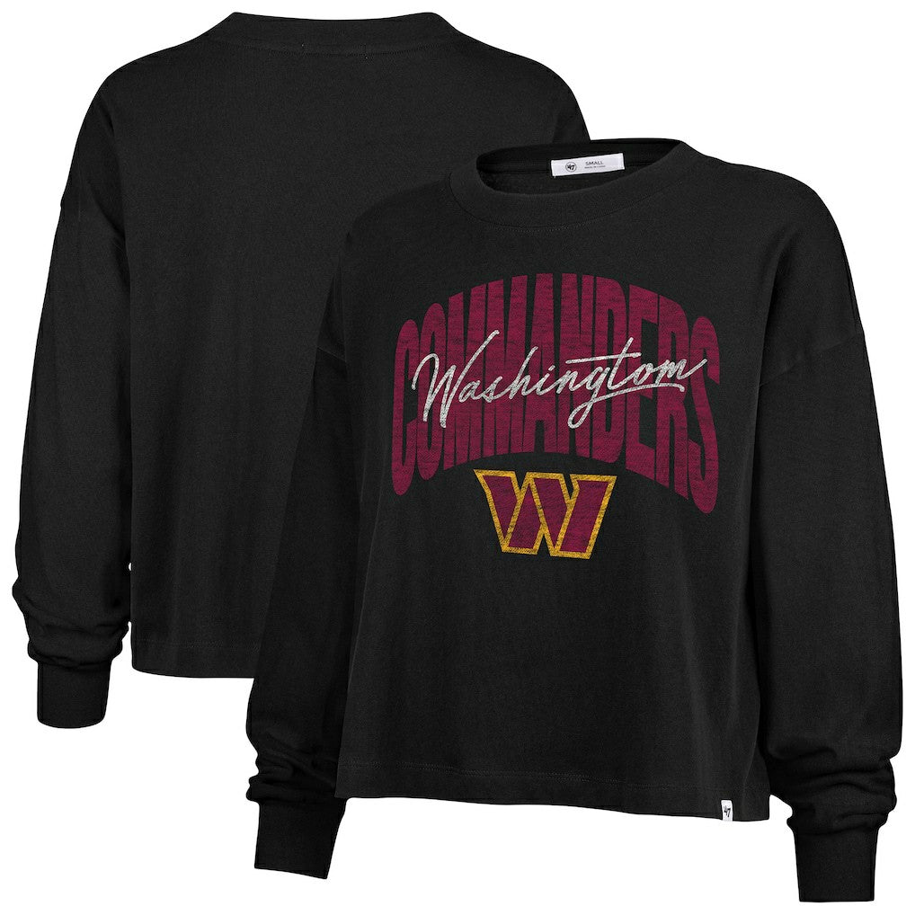 Washington Commanders '47 Women's Plus Size Muse Sydney Long Sleeve T-Shirt - Black - 47 brand