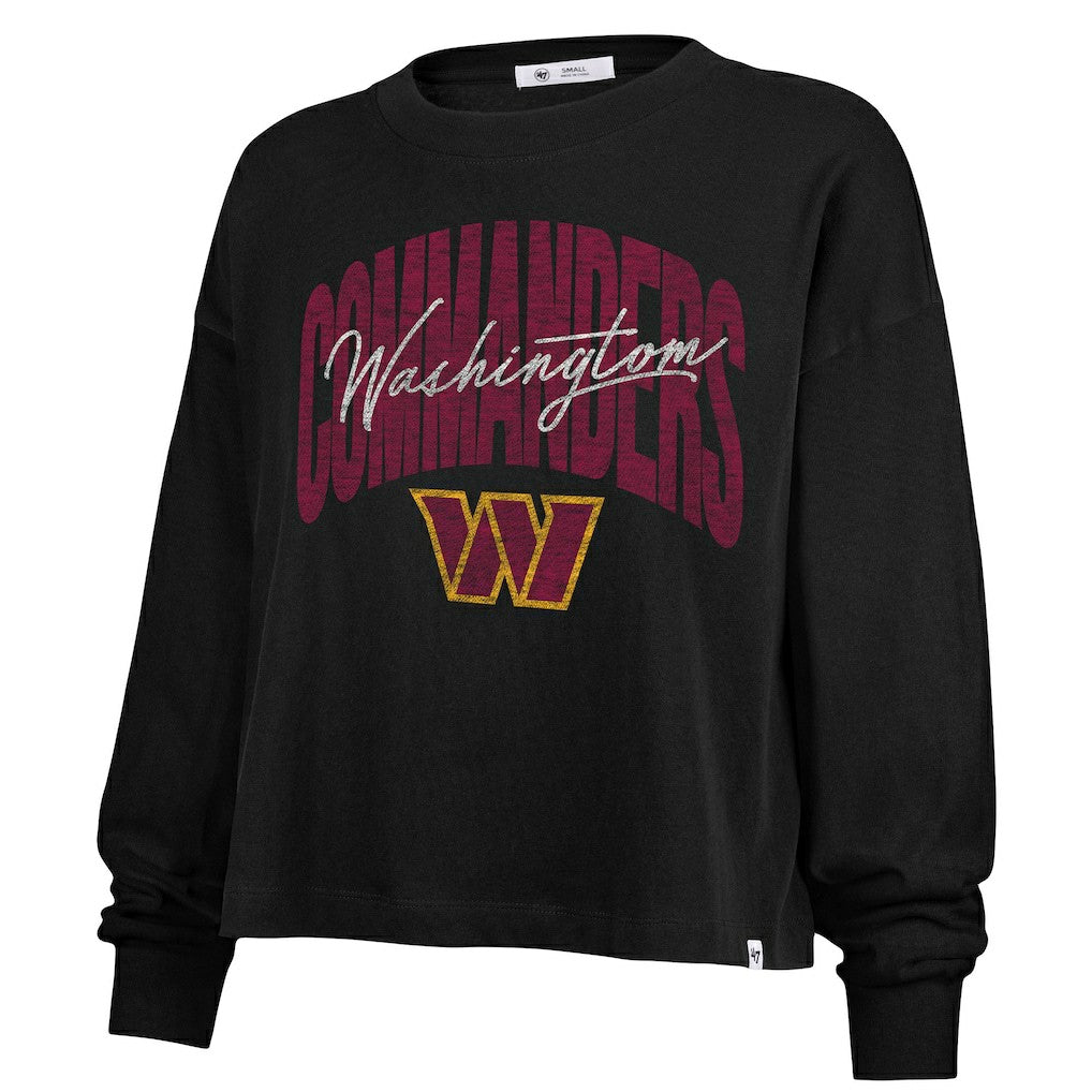 Washington Commanders '47 Women's Plus Size Muse Sydney Long Sleeve T-Shirt - Black - 47 brand