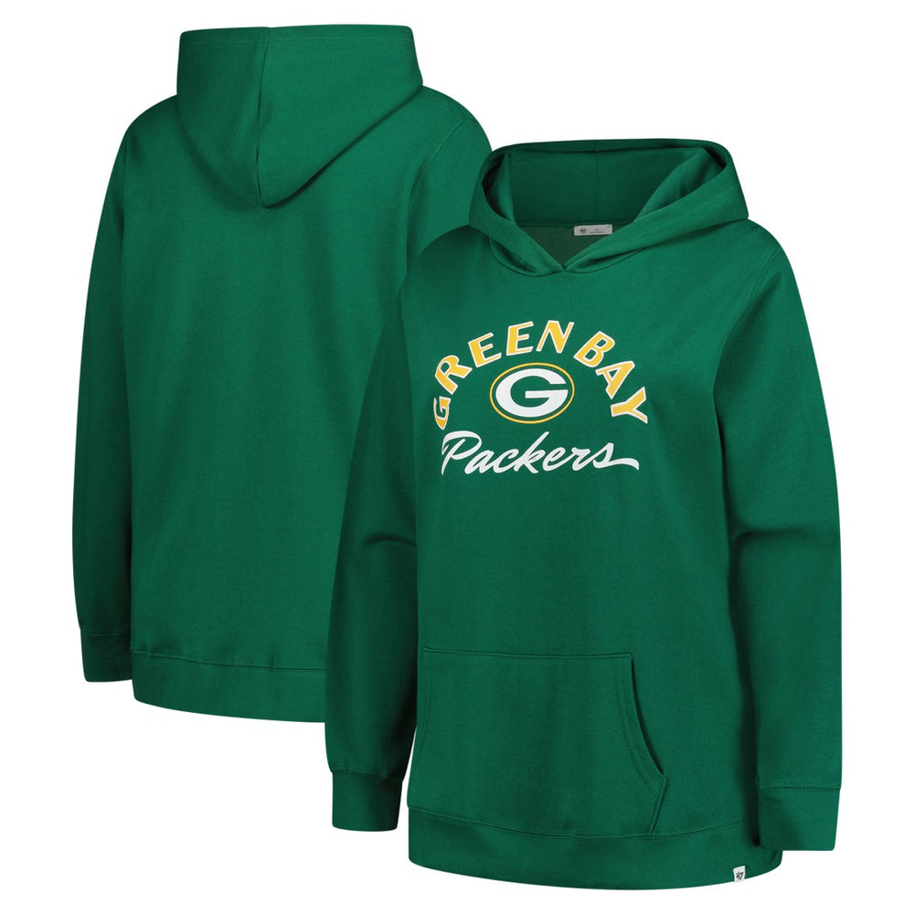 Green Bay Packers '47 Women's Plus Size Whirlwind Naomi Hoodie - Green - 47 brand