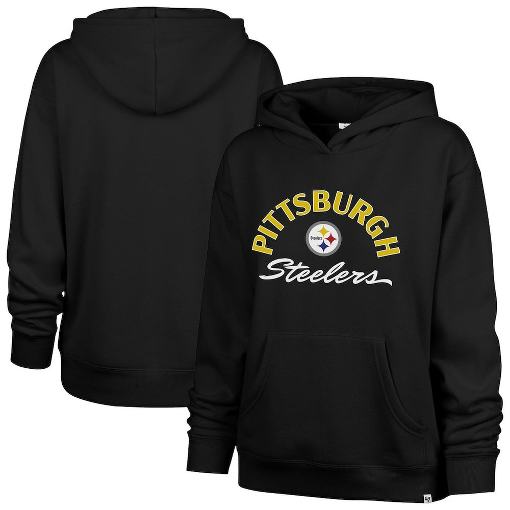Pittsburgh Steelers '47 Women's Plus Size Whirlwind Naomi Hoodie - Black - 47 brand
